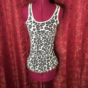 Electric yellow leopard print tank top